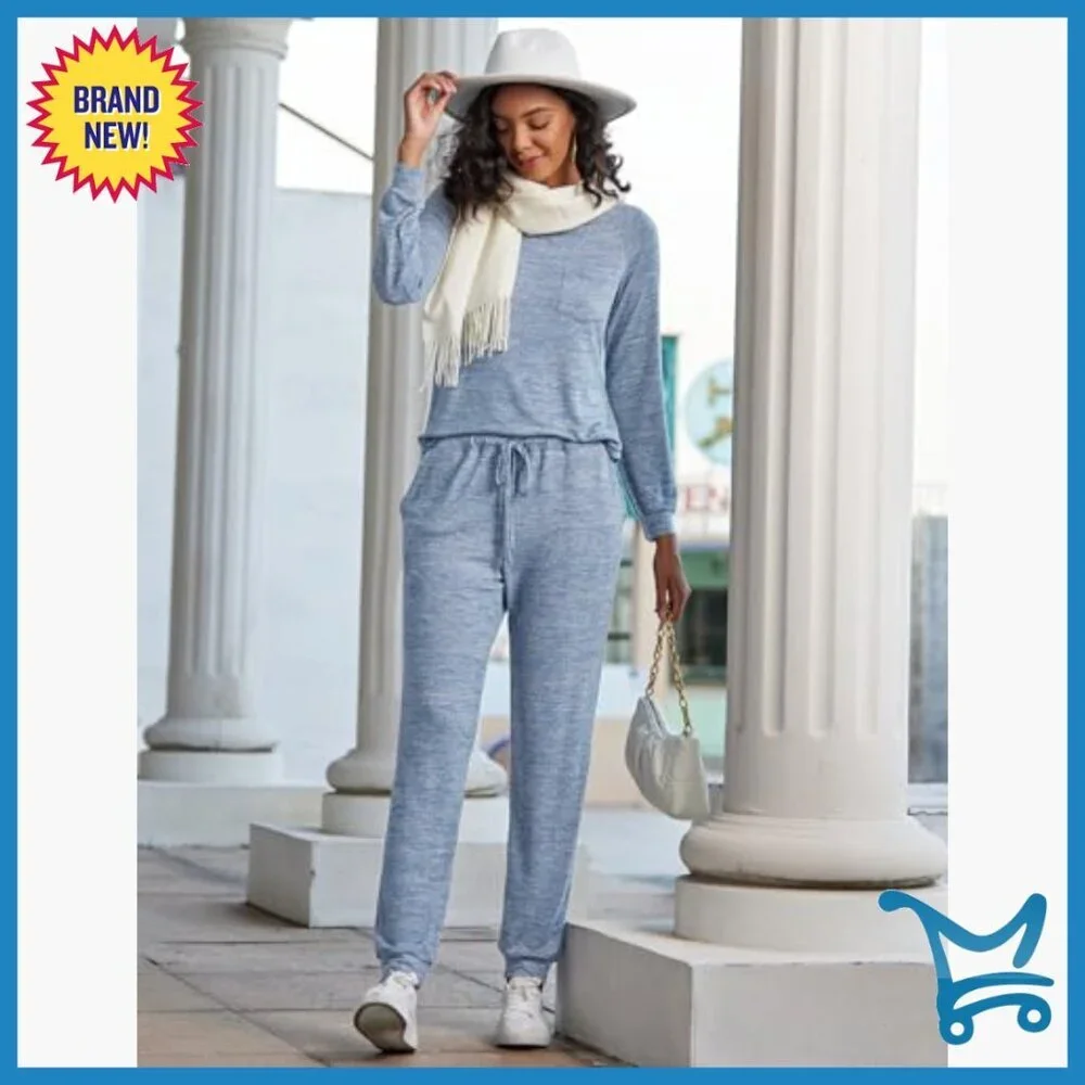 Soft Long Sleeve Pajama Set with Pockets, Relaxed Fit, XXL
